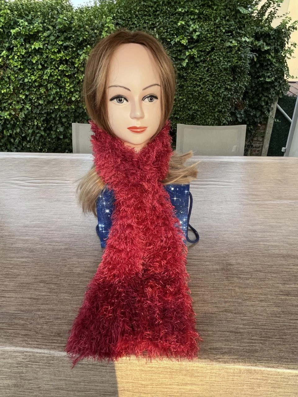 Sjaal sjaal Schal bufanda sciarpa scairf lenço Rouge rosé lengte 1m3 – photo 2